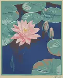 A. J. Casson, Untitled - Frog on Lilypad, colour silkscreen on paper