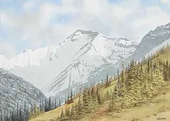 Earl Cummins, Fairholme Range, watercolour on paper