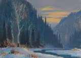 Roland Gissing, Untitled - Stream at Dusk, pastel on paper