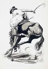 Roland Gissing, Rodeo, 1924, ink on paper