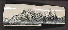 David Goldsmith, Mt. Rundle, 2004, scrimshaw on bone