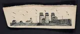 David Goldsmith, My Home Town, 2006, scrimshaw on bone
