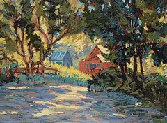Robert Hall, Old Ouchi Farm, oil on canvas