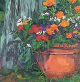 Kathleen Hanrahan, Terra Cotta Pot, 1997, oil on wood panel