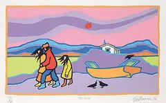 Ted Harrison, The Boat #100/150, 1986, colour silkscreen on paper