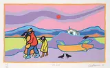 Ted Harrison, The Boat #100/150, 1986, colour silkscreen on paper