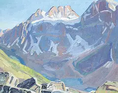 William Beverley Herbert, Looking at Mount Biddle, oil on canvas