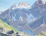 William Beverley Herbert, Looking at Mount Biddle, oil on canvas