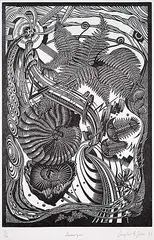 Douglas B. Jones, Innergeo #8/10, 1993, wood block on paper