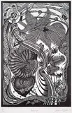Douglas B. Jones, Innergeo #8/10, 1993, wood block on paper