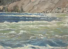 Matt Lindstrom, Stormy Day, oil on canvas board