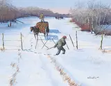 Ken Lonechild, Untitled - Opening the Gate, acrylic on canvas