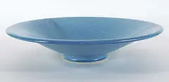 Franco LoPinto, Untitled - Wide and Low Blue Bowl, 1987, glazed ceramic