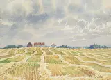 Ernest Luthi, Untitled - Distant Farmhouse, watercolour on paper