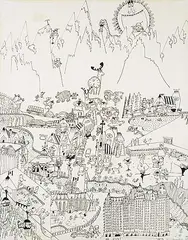Kuniyoshi Masada, Untitled - Images of Banff, 1967, ink on paper