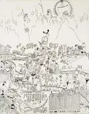 Kuniyoshi Masada, Untitled - Images of Banff, 1967, ink on paper