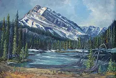 Jeanette McClelland, Burstall Pass, Mt. Birdwood, oil on canvas