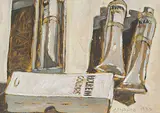 Robert F.M. McInnis, Study in Black and White, 1983, oil on wood board