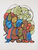 Daphne Odjig, Indian Day School #53/98, 1978, colour silkscreen on paper