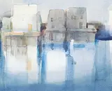 Franklin Herbert Palmer, Docks, watercolour on paper