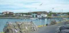 Dion Parsons, Untitled - Lobster Fishing Dock, 2002, acrylic on wood board