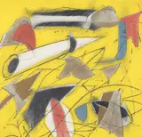 Leslie Reinhold Pinter, Fragile Shelters in Shades of Grey - #17, 1996, graphite and coloured pencils on mylar