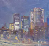 Wladimer Schepansky, Montreal at Night, 1962, oil on canvas