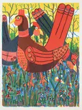 John Harold Thomas Snow, Three Birds #40/50, 1979, colour lithograph on paper