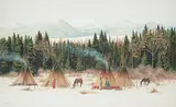 Paul Surber, Untitled - Winter Encampment, 1981, gouache on paper