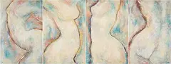 Julia Trops, Elegance I-IV [Quadtych], 2007, mixed media on canvas