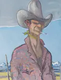 John Davenall Turner, Ranch Hand, oil on canvas board