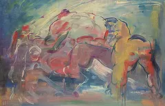 Armand Frederick Vallee, Untitled - Abstract Rest, 1956, oil on canvas board