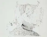 Esther Warkov, Untitled - Profile in Nails and Pins, ink and collage on paper