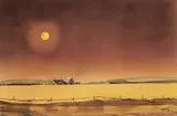 George Weber, Harvest Moon #3, 1989, watercolour on paper