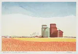 George Weber, Elevators, Smoky Lake, Alberta #4/60, 1992, colour silkscreen on paper