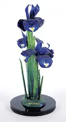 Rob Wilson, Three Blue Irises II, 2002, painted paper board and wood sculpture
