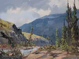 Karl E. Wood, Afternoon - Ya Ha Tinda, oil on canvas board