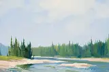 Karl E. Wood, Miette River, oil on wood board