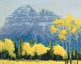 Robert Edward Wood, Pilot Mountain Gold, 1998, oil on wood board