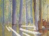 Franklin Arbuckle, Drowned Forest Nootka B.C., oil on wood panel