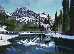 Roger D. Arndt, Reflections at Emerald Lake, 2010, oil on wood board