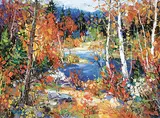 Tinyan Chan, Autumn in the Valley, oil on canvas