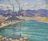 Anna Gertrude Lawson Cheney, Trail B.C., 1930, oil on wood panel