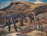 Nora Collyer, Paysage d'automne / Country Landscape [double-sided], oil on wood panel