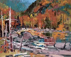 Bruno Cote, Reflections, oil on wood board