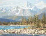 Duncan MacKinnon Crockford, Mt. Fryatt and Athabasca River, Alberta, 1979, oil on canvas