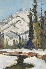 Maurice Galbraith Cullen, Mount Girard Near Banff, oil on wood board