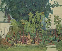 Gilbert A. Flodberg, Sun Flowers Tapestry, 1983, oil on canvas