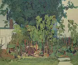 Gilbert A. Flodberg, Sun Flowers Tapestry, 1983, oil on canvas