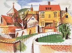 Henry George Glyde, Untitled - Colourful Village, gouache on paper